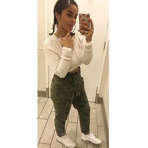 Topshop Camo Belted Pants